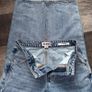 Guess Size 25/Uk 6-8 Light Blue Carpenter Jeans Y2K Utility Denim Image 6