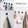 4 Pack Self Adhesive Hooks, Max 8kg Load Capacity, Adhesive Hooks, Tea Towel Hooks, Versatile Self Adhesive Wall Hooks for Use in Bathrooms, Kitchens, Doors Black Image 4