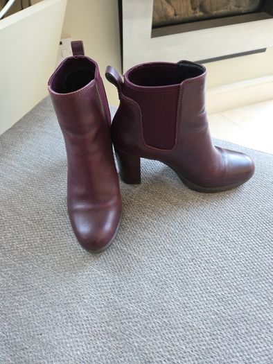 Clarks burgundy leather boots uk4