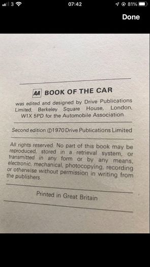 1970 AA Book of The Car