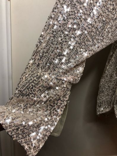 Boohoo champagne sequinned blouse (size 28)