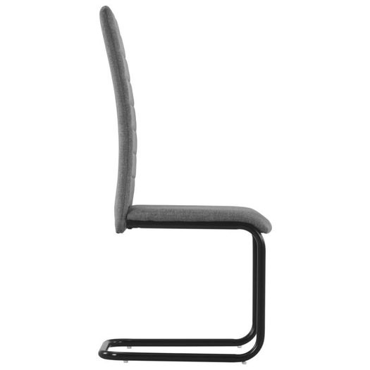Cantilever Dining Chairs 2 pcs Light Grey Fabric
