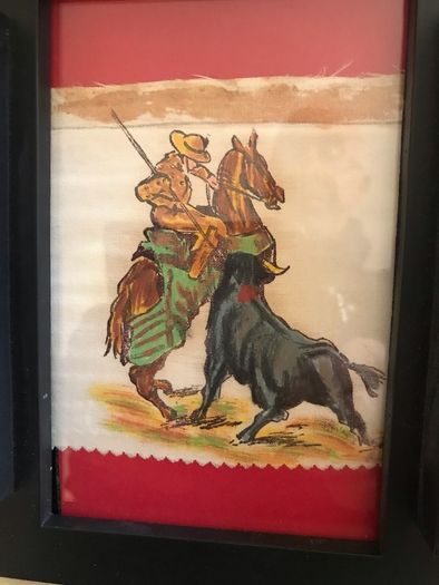 Original Spanish Bullfighting Art on Linen (11)