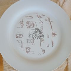 Antonio Gaudi > Set 4 Large Signed White Porcelain Dinner Plates.Barcelona 1960s.