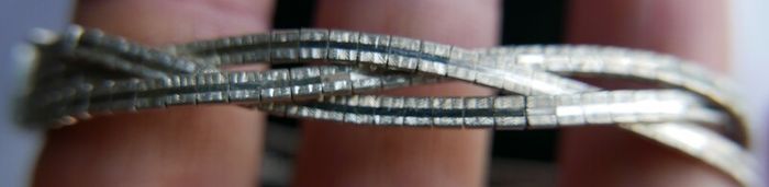 Vintage Bracelet Sterling Silver 925- stamped, clasp with safety catch, probably from the 70s, length 7,5" - 14,42g