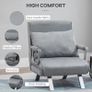 Suedette Adjustable Back Futon Sofa Chair - Grey Image 5