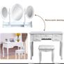 Affordable women Three oval mirror seven drawer princess table Image 5