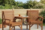 Wooden Garden Love Seat With Coffee Table