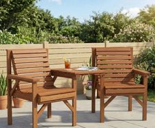 Wooden Garden Love Seat With Coffee Table