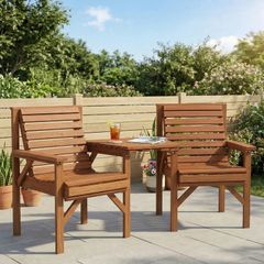 Wooden Garden Love Seat With Coffee Table