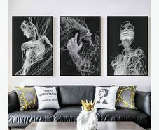 Canvas poster - Abstract Woman - 3 panels