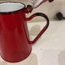Vintage - Mid Century Red Enamel Coffee Pot with attached lid - 17 cm to lid level Image 4