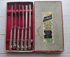 1950s Hiram Wild "Springtime" Silver Plated Knives