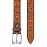Unisex Genuine Leather Belt Vintage Embossed Design with Antique Buckle Casual & Formal Waist Belt Image 6