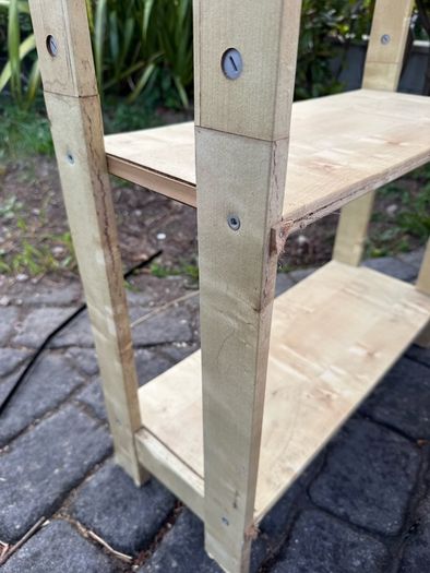 Wooden shelves