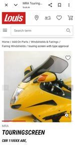 Honda CBR1100XX BB touring screen