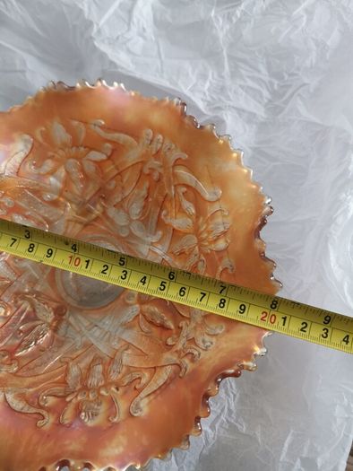 Vintage Carnival Glass Marigold Lustre 3 Footed Bowl