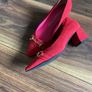 Marco Tozzi Pink Suede Medium Heel Court Image 2