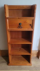 Vintage Pine Shelf Unit with Drawer
