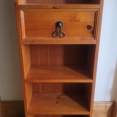 Vintage Pine Shelf Unit with Drawer