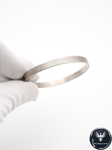 925 Vintage Sterling Silver Engraved Bangle