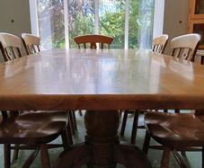 Custom-made Solid Elm Dining Table & Chairs