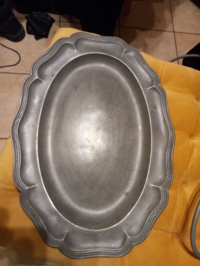 18th century pewter serving dish 18'