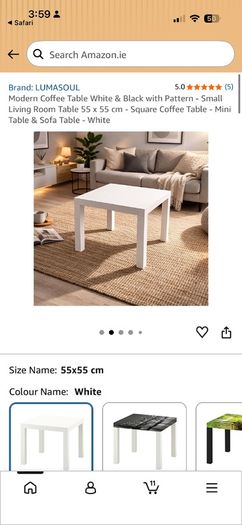 IKEA white square side table
