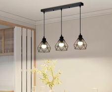Modern Minimalist Iron Cage 3 Light Pendant Free Delivery)