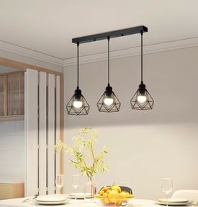 Modern Minimalist Iron Cage 3 Light Pendant Free Delivery)