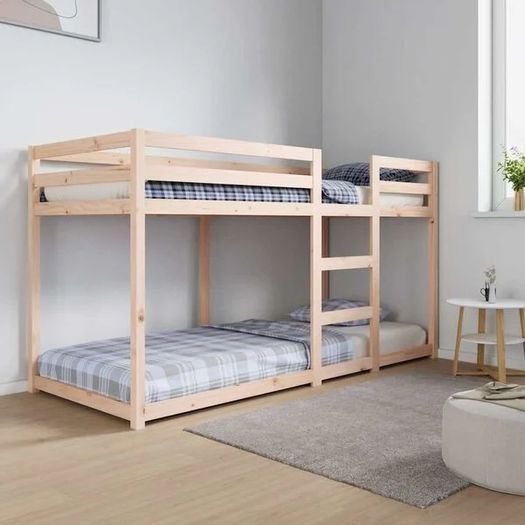 Bunk Bed without Mattress 75x190 cm Small Single Solid Wood Pine