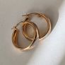14k / ct Gold Earrings, two tone gold Image 3