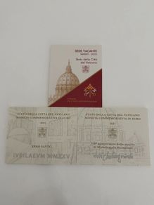 2025 Vatican 3 Coins 2 Euro Folder BU  Michelangelo, Sede Vacante, Holy Year