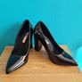XTI TENTATIONS Black Patent Finish Pointed Toe High Block Heel Court Shoe - size IE 4 / EU 37 Image 2