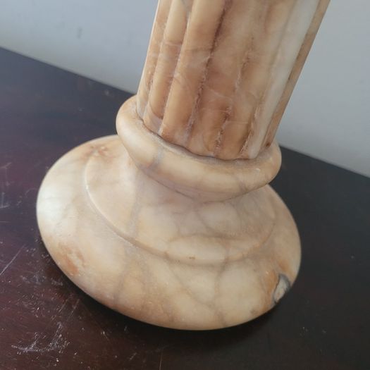 Antique carved marble table lamp