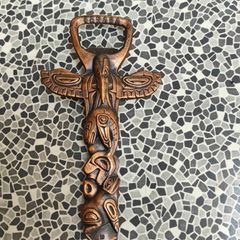Retro Canada Brass totem beer bottle opener
