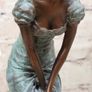 Miguel Lopez (1955) Lady In A Dress (32cm) - Patinated Bronze, Marble (Signed) Image 7