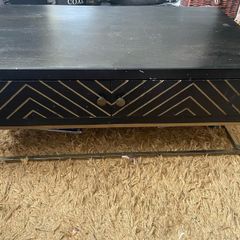 Retro black & gold coffee table