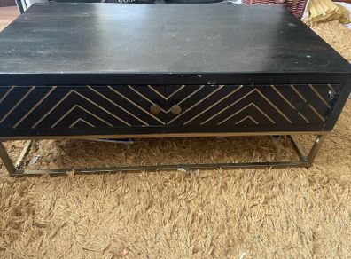Retro black & gold coffee table