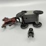 Vintage Cast Iron Metal Amish Driver on Horse Drawn Carriage Buggy Wagon Image 9