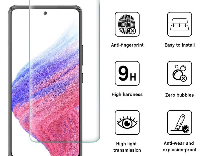 For Samsung Galaxy A53 5G Tempered Glass Screen Protector Guard Case Friendly New - FHT15SMTG