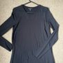 COS black Minimalist Midi dress with layered effect to front & long sleeves in size S Image 2