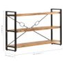 3-Tier Bookcase 140x30x80 cm Solid Acacia Wood Image 5
