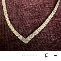 Vintage Chevron silver necklace