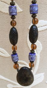 Brown and Purple Bead Necklace