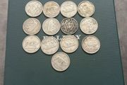 13 Irish silver coins