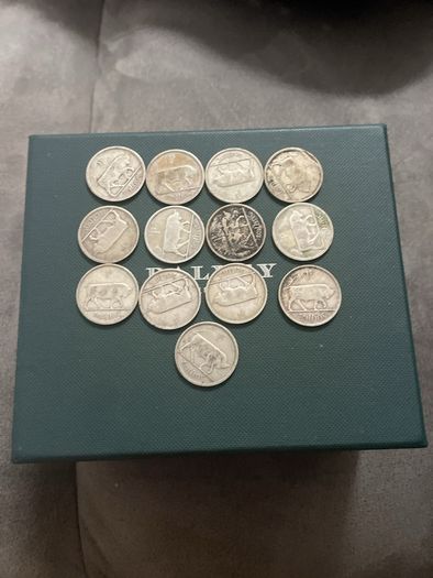 13 Irish silver coins
