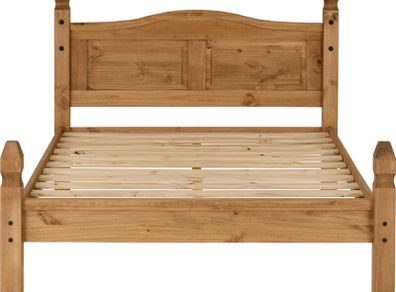 Corona 4'6" Bed  in Distressed Waxed Pine