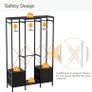 Clothes Rail Heavy Duty Clothes Rack - Stand Portable Closet Rack with Hooks, Wood Top, Steel Frame, Fabric Drawers & Open Shelves for Hanging Clothes, Rustic Brown Image 3