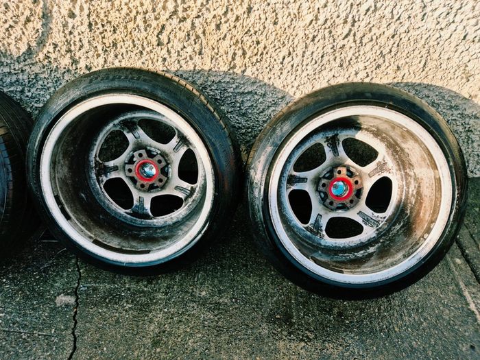 R18 5x112 Porsche Twist replica alloy wheels staggered with tyres